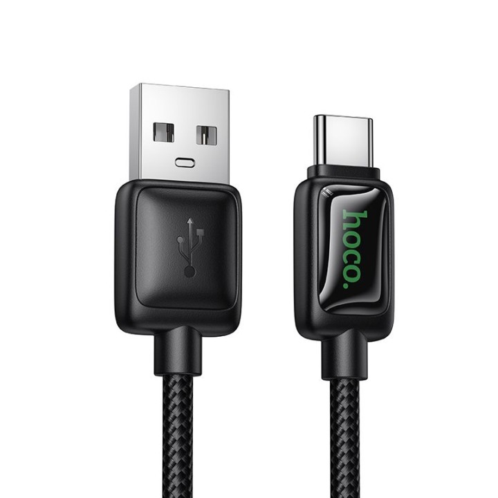 USB-A to USB-C cable Hoco 3A 1,2 m with LCD U146 black