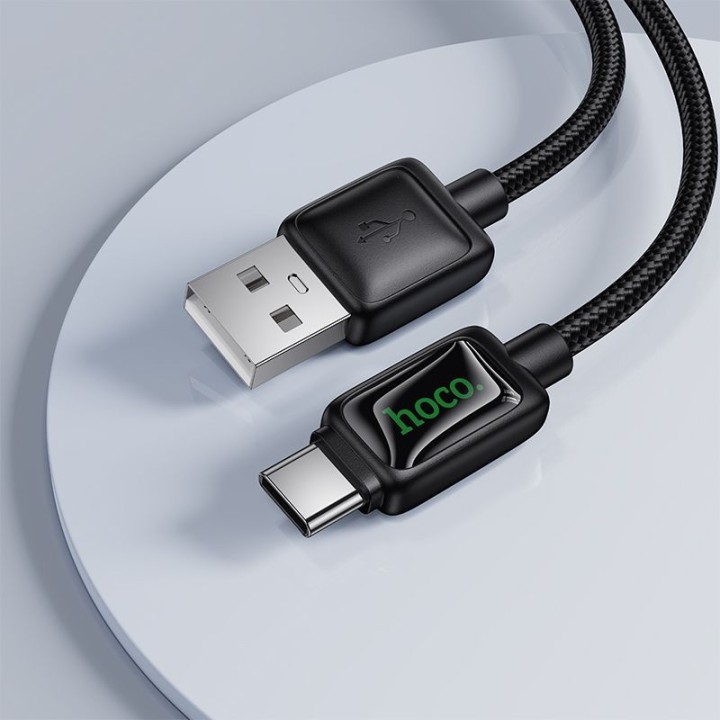 USB-A to USB-C cable Hoco 3A 1,2 m with LCD U146 black