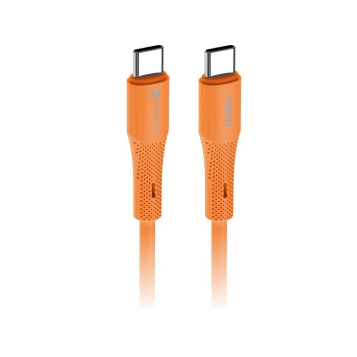 Кабель USB-C – USB-C Forcell F-Energy QC4.0 PD 5A 100W Silicone 1 m C347 помаранчевий