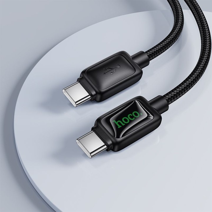 Cable USB C to USB C Hoco 3A 60W 1,2 m with LCD U146 black