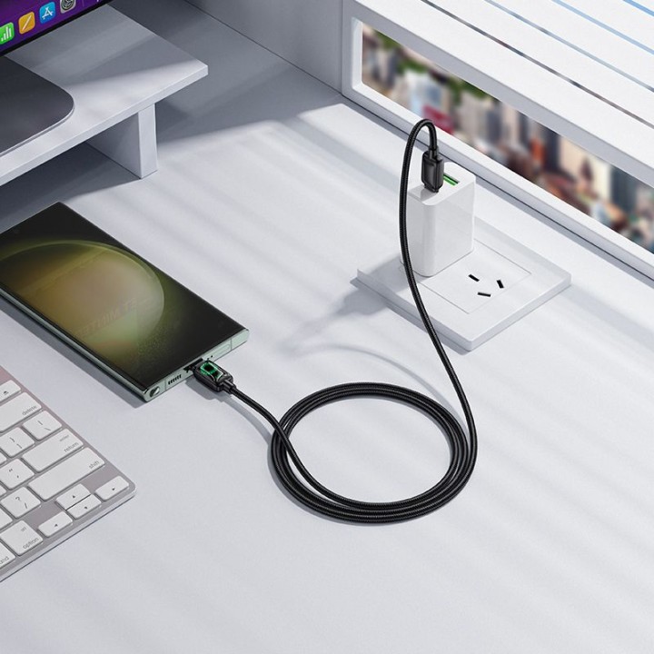 Cable USB C to USB C Hoco 3A 60W 1,2 m with LCD U146 black