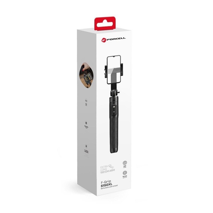 Selfie stick Forcell F-Grip S150XL tripod with wireless remote control black 0INT