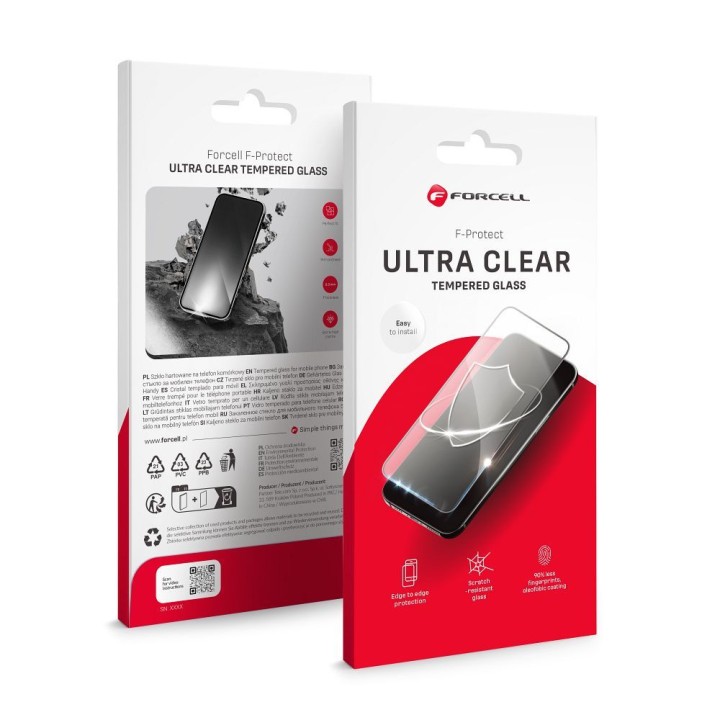 Tempered glass for Samsung S26 PLUS Forcell Ultra Clear Glass black (reader remains functional)