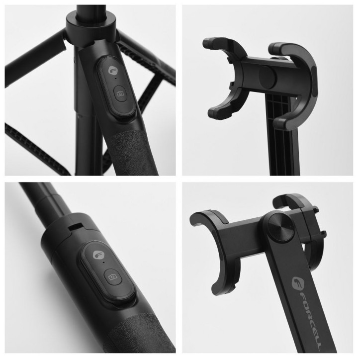 Selfie stick Forcell F-Grip S150XL tripod z pilotem bezprzewodowym czarny 0INT