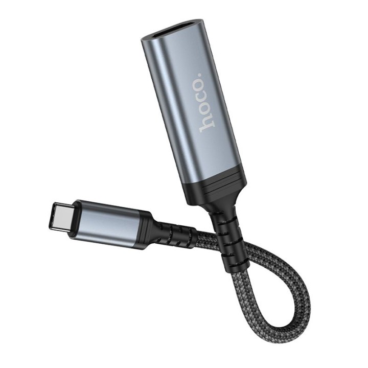 Cable konwersji with USB C for HDMI female Hoco 4K 30Hz 0,2 m UA43A steel grey