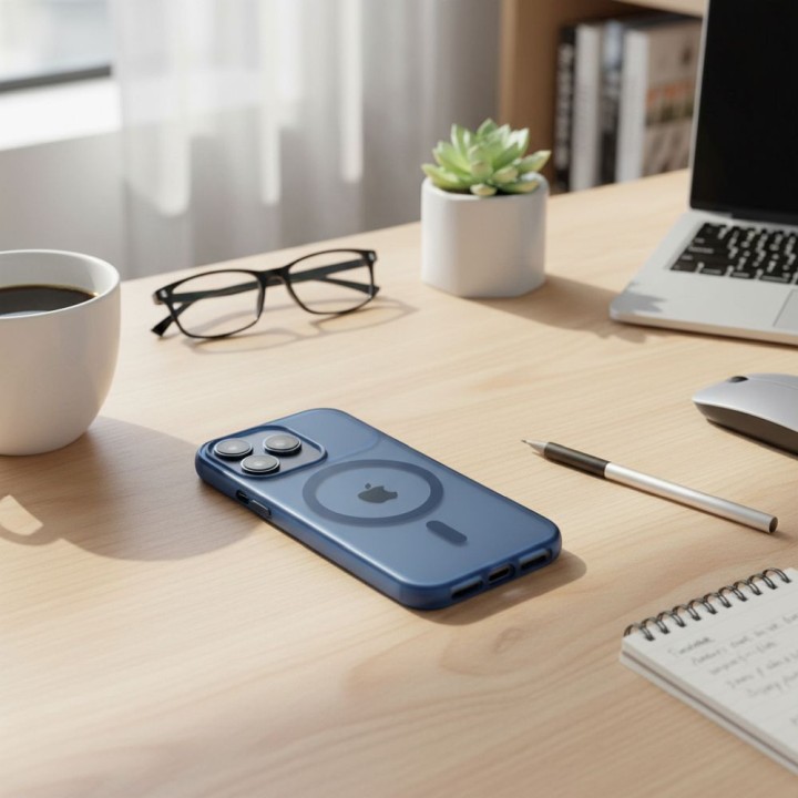 Чохол для iPhone 16 Flexline Mag Cover сумісний з MagSafe темно-синій