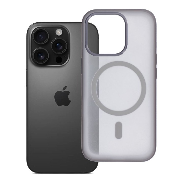 Чохол для iPhone 16 PRO Flexline Mag Cover сумісний з MagSafe сірий