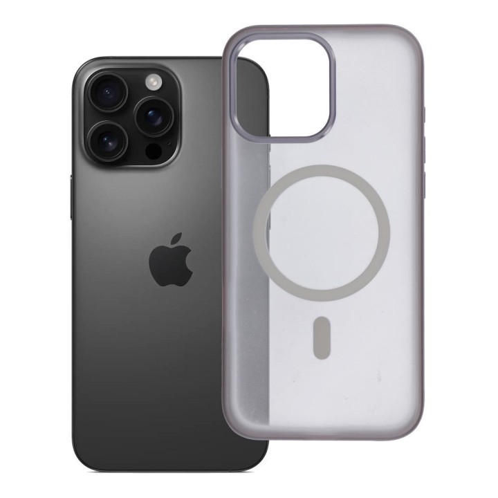 Case for iPhone 16 PRO MAX Flexline Mag Cover MagSafe compatible grey
