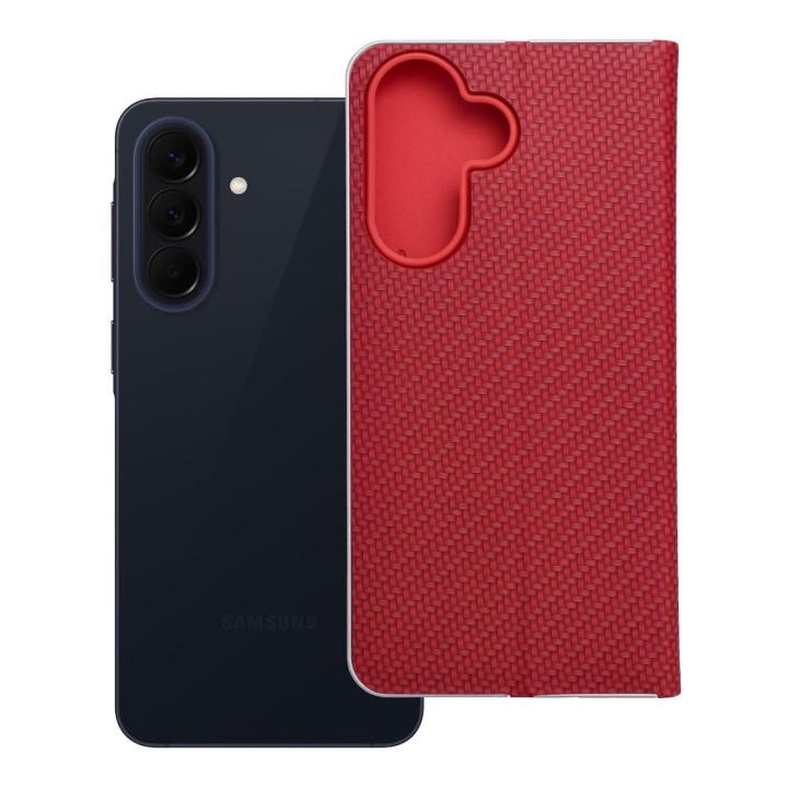 Flip case for Samsung A57 5G Luna Book Carbon red