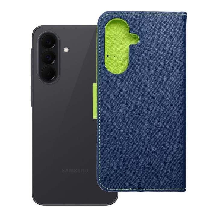 Flip case for Samsung A37 Fancy Book navy blue-lime