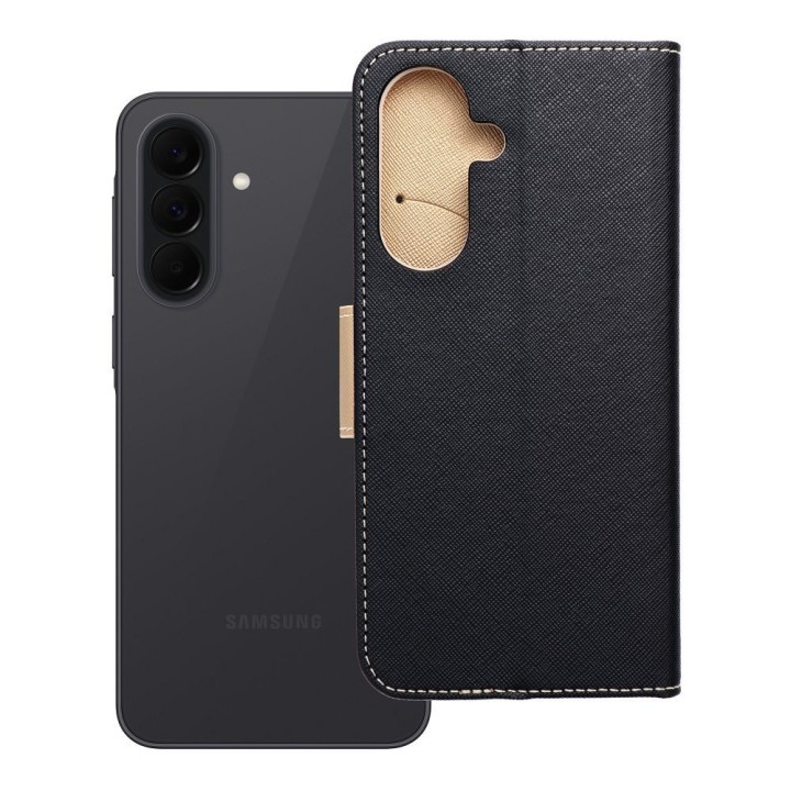 Чохол з клапаном для Samsung A37 Fancy Book чорно-золотий