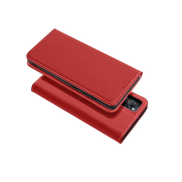 Etui z klapką na Samsung A57 5G Smart Pro Book skórzane burgundowe