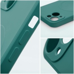 Case for Samsung A57 Silicone Mag Cover compatible with MagSafe (camera protection) green