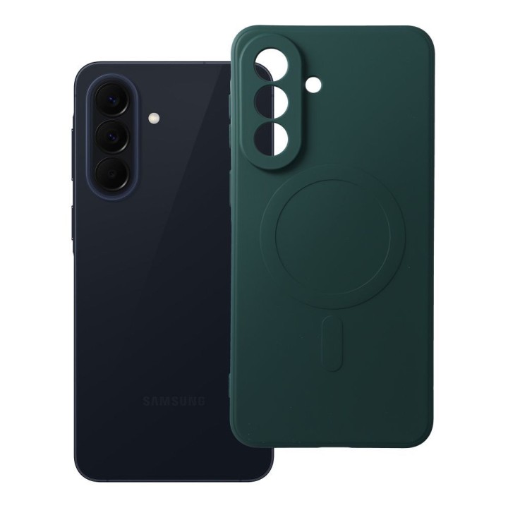 Чехол для Samsung A57 Silicone Mag Cover совместимый с MagSafe (camera protection) зеленый
