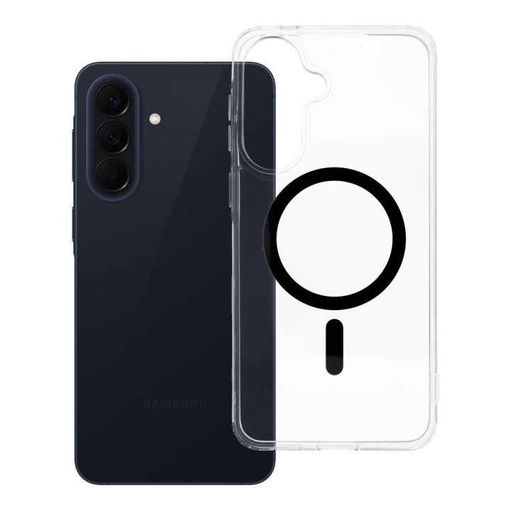 Чехол для Samsung A57 Drop Glue Colorful Ring Mag Cover совместимый с MagSafe черный