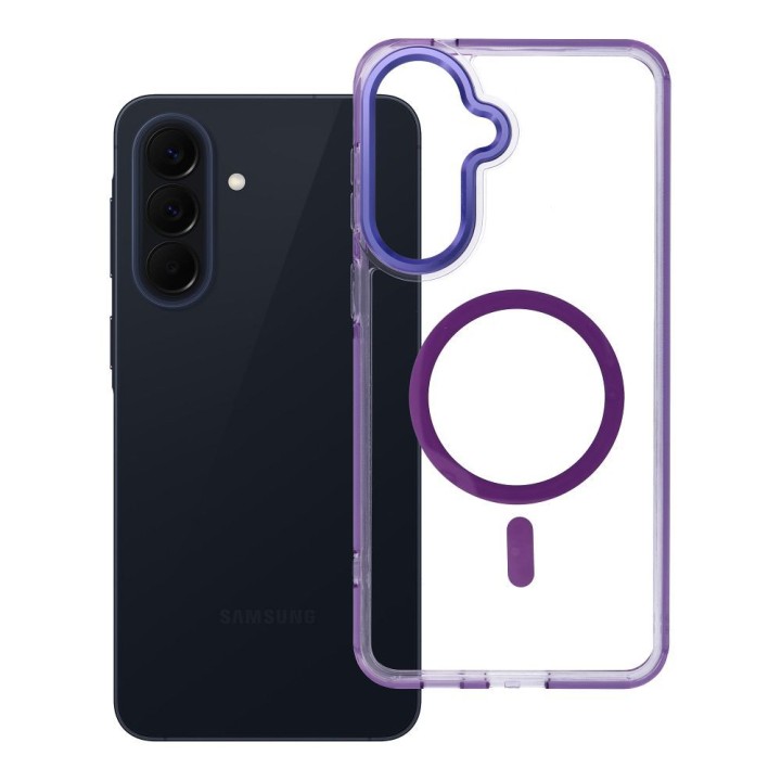 Case for Samsung A57 Frame Clear Hybrid Mag Cover compatible with MagSafe purple