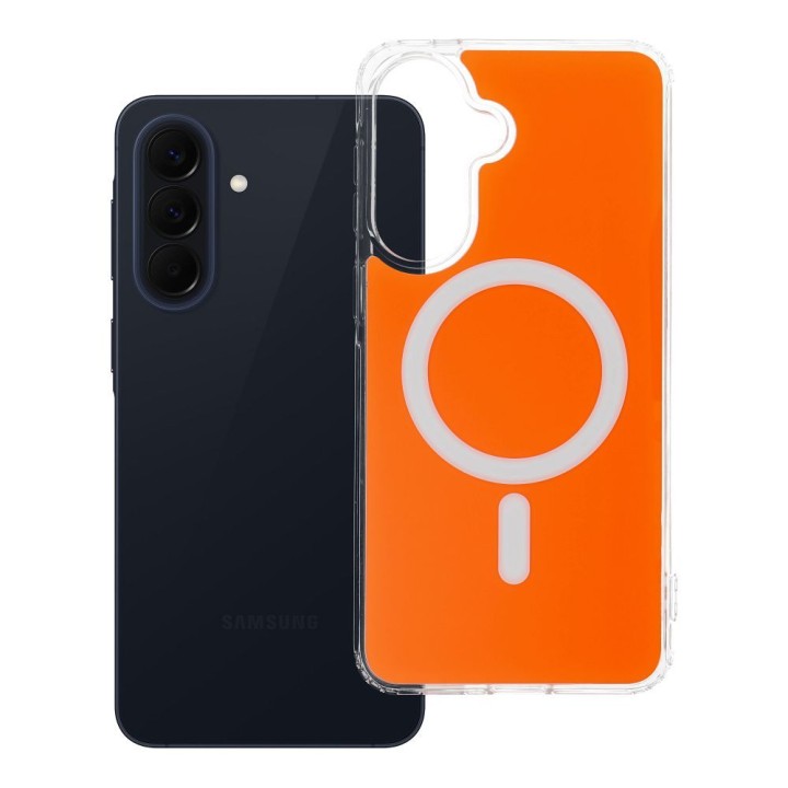 Case for Samsung A57 Clear Fusion Mag Cover compatible with MagSafe hermes orange