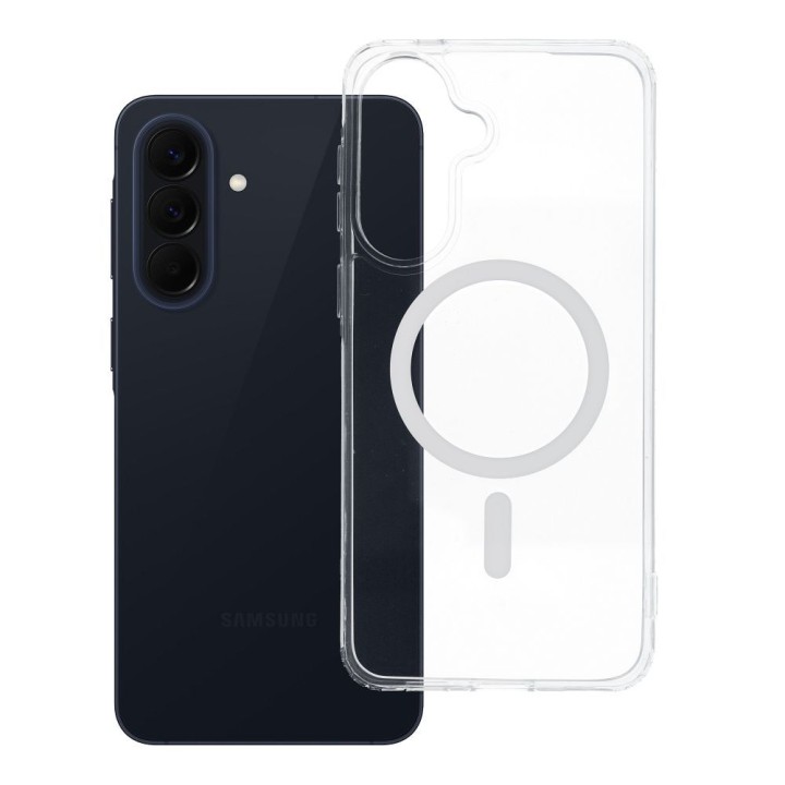 Case for Samsung A57 Drop Glue Colorful Ring Mag Cover compatible with MagSafe white