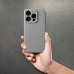 Case for Samsung A37 Silicone Mag Cover compatible with MagSafe (camera protection) titanium grey