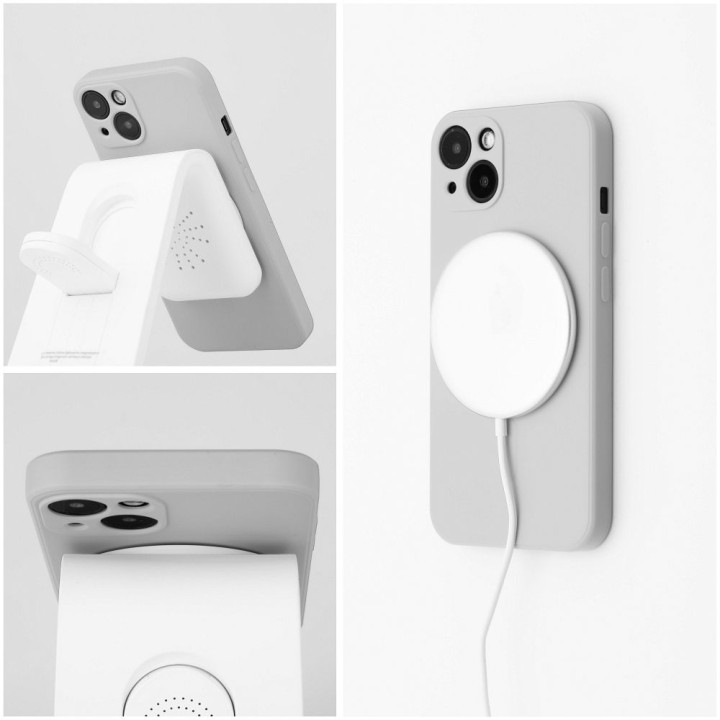 Case for Samsung A37 Silicone Mag Cover compatible with MagSafe (camera protection) titanium grey