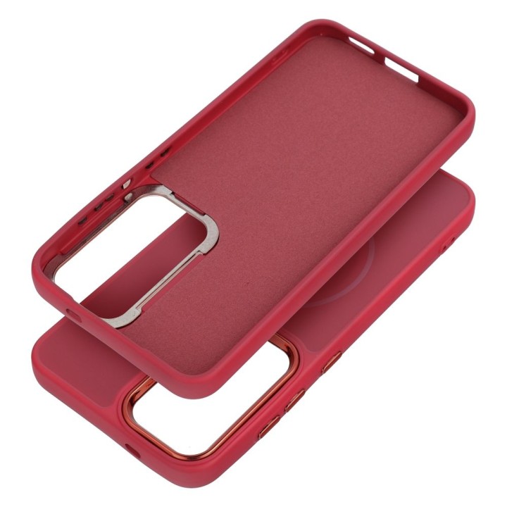 Чехол для Samsung A37 Frame Mag Cover совместимый с MagSafe цвета маджента