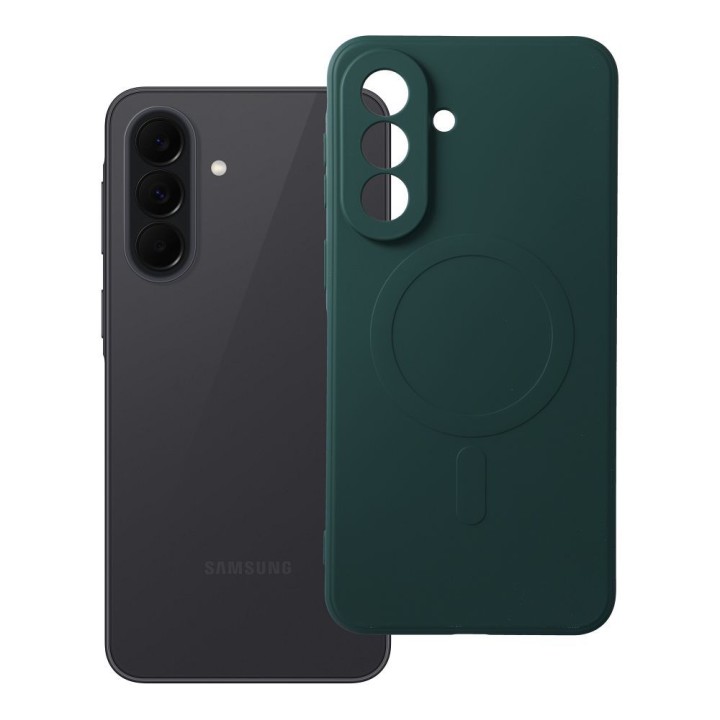 Чехол для Samsung A37 Silicone Mag Cover совместимый с MagSafe (camera protection) зеленый