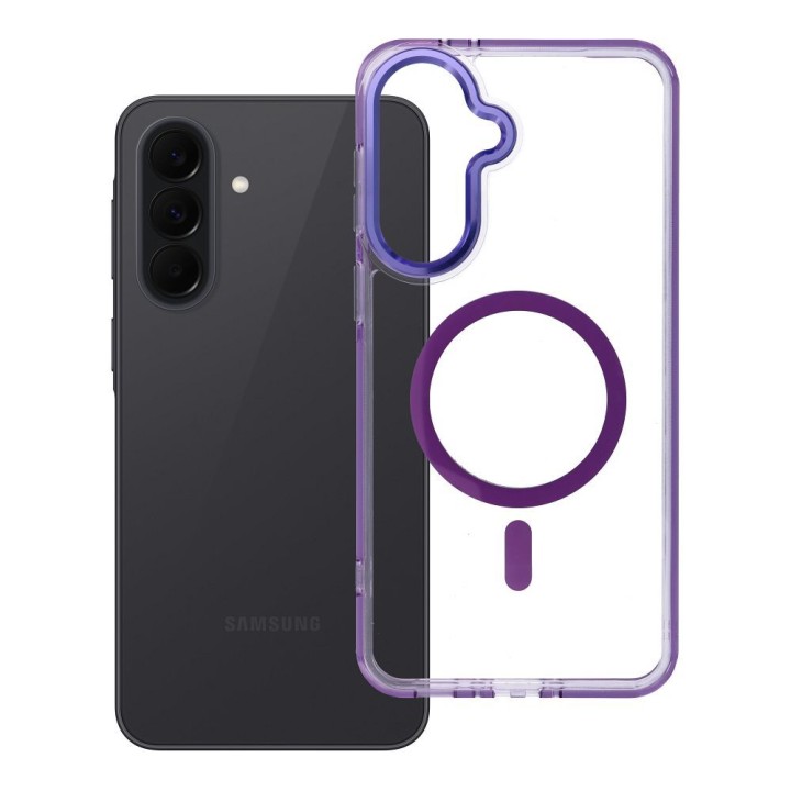 Чехол для Samsung A37 Frame Cleear Hybrid Mag Cover совместимый с MagSafe фиолетовый