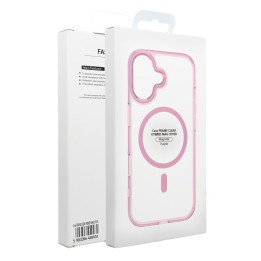 Case for Samsung A37 Frame Cleear Hybrid Mag Cover MagSafe compatible powder pink