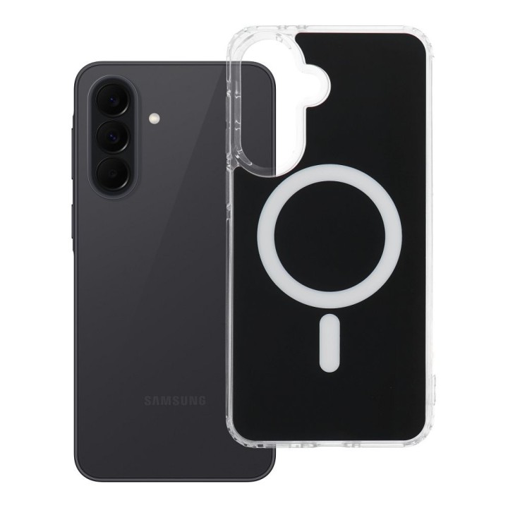 Case for Samsung A37 Clear Fusion Mag Cover compatible with MagSafe black