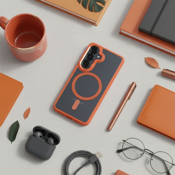 ROAR case MAG BUMPER compatible with Magsafe for SAMSUNG S26 orange
