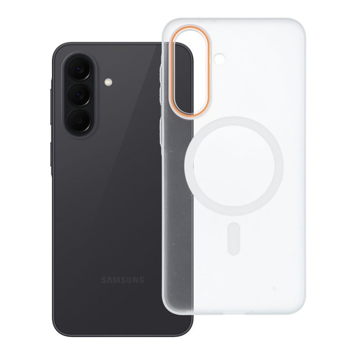 Case for Samsung A37 Go Orange compatible with MagSafe transparent