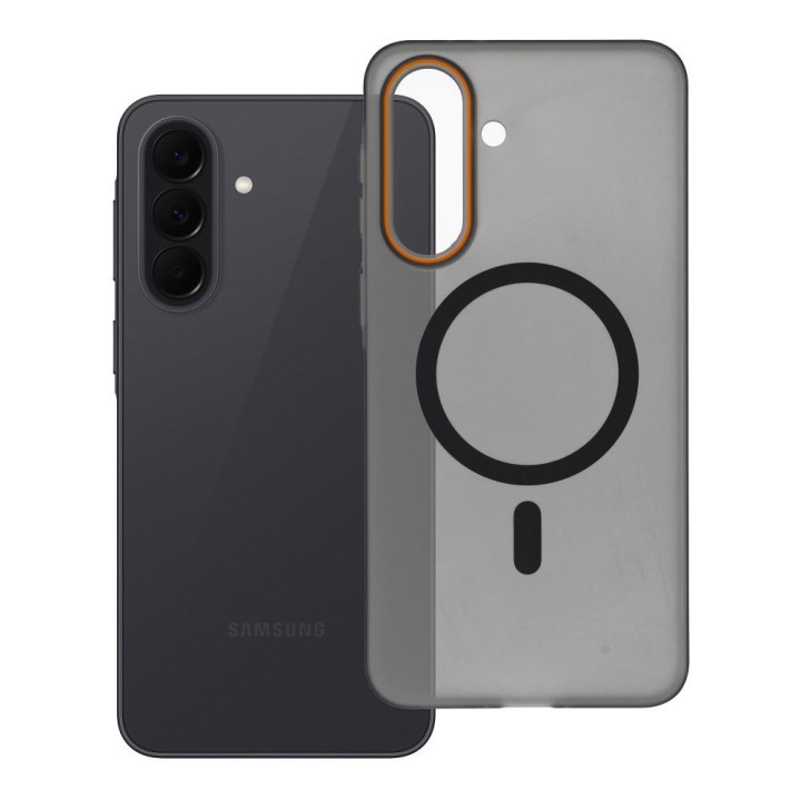 Чохол для Samsung A37 Go Orange сумісний із MagSafe чорний