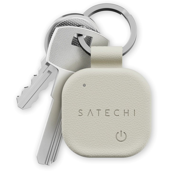 Трекер, совместимый с Apple Find My Satechi, в форме брелока из веганской кожи ST-LKCFW sand
