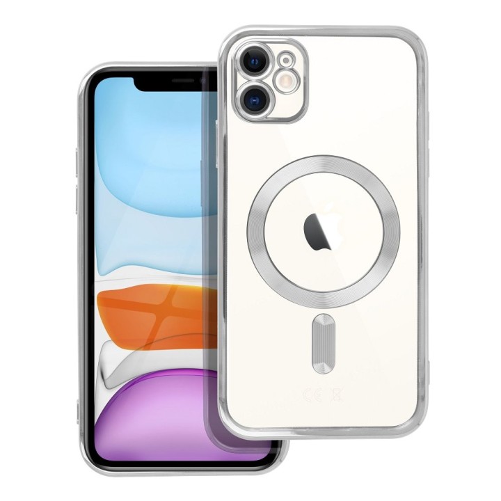 Чехол для iPhone 11 Electro Mag Cover совместимый с MagSafe серебристый