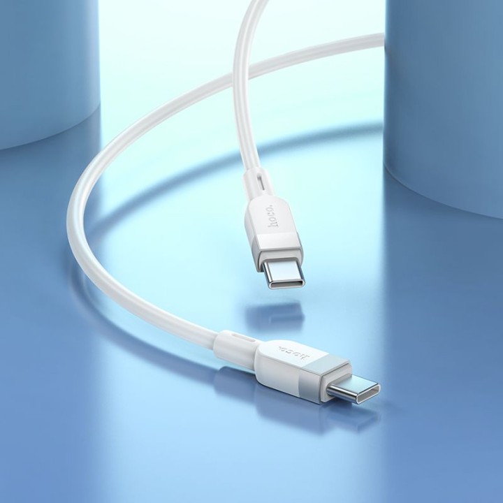 Кабель USB C — USB C Hoco 3A 60W силіконовий 1 m X109 білий