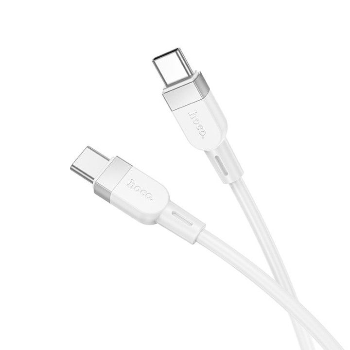 Cable USB C to USB C Hoco 3A 60W silicone 1 m X109 white