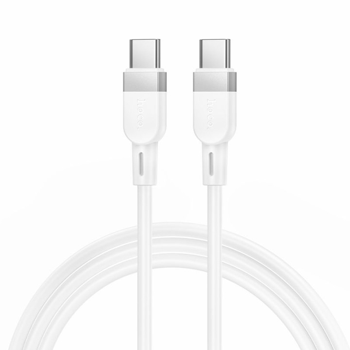 Kabel USB C do USB C Hoco 3A 60W Silikonowy 1 m X109 biały