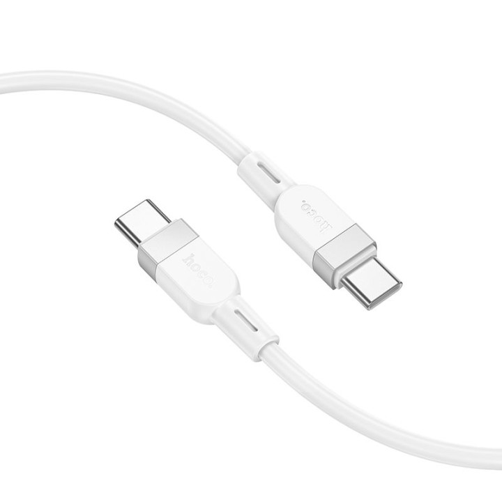 Kabel USB C do USB C Hoco 3A 60W Silikonowy 1 m X109 biały