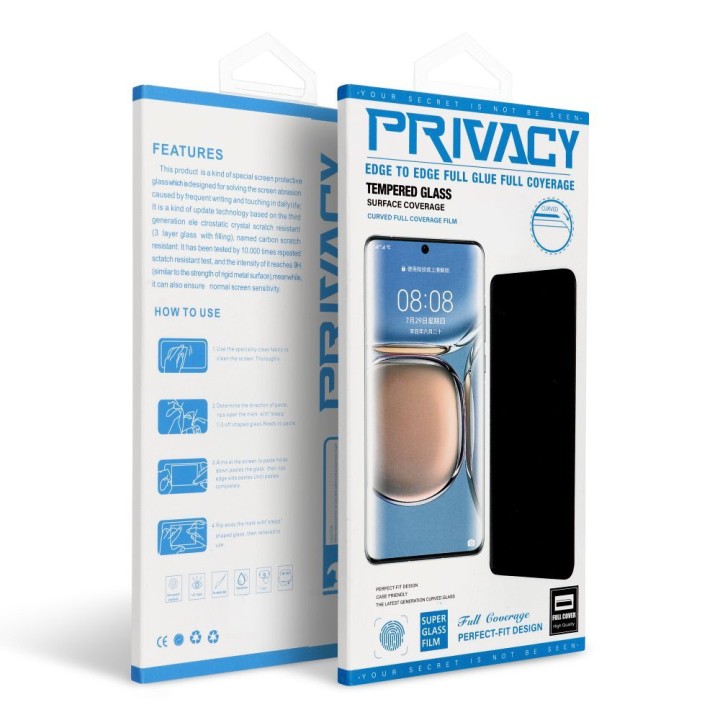 Szkło Hartowane 6D do Xiaomi Redmi NOTE 15 PRO PLUS czarne EDGE GLUE OG Premium Privacy Glass
