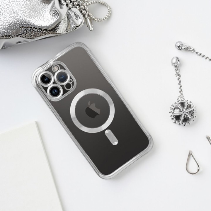 Case for iPhone 13 Electro Mag Cover MagSafe compatible silver