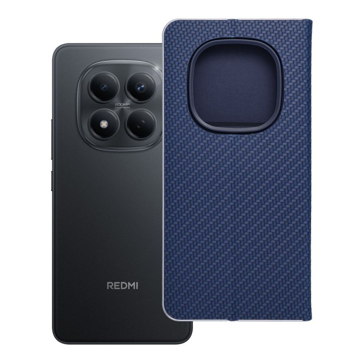 Чехол с клапаном для Xiaomi Redmi NOTE 15 PRO 5G Luna Book Carbon синий