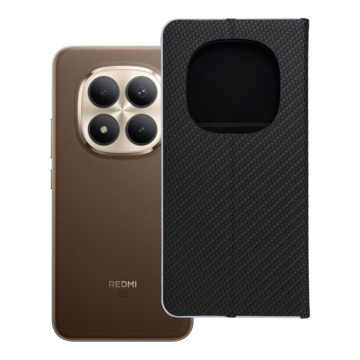 Чехол с клапаном для Xiaomi Redmi NOTE 15 PRO PLUS 5G Luna Book Carbon черный