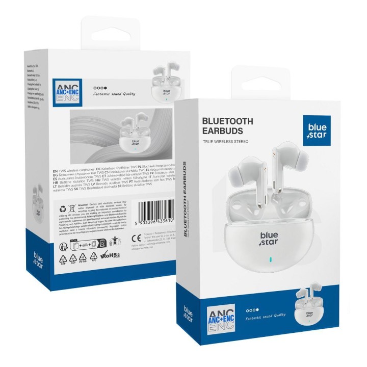 Wireless in-ear headphones Blue Star Zen ANC + ENC TX5 TWS white