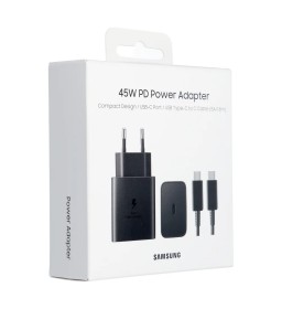 Oryginalna Ładowarka Sieciowa Samsung Fast Charger EP-T4510XBEGEU USB Typ C 3A 45W czarna blister