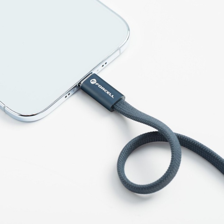 Кабель USB-C – USB-C Forcell F-Energy QC4.0 PD 3A 60W Cafule Flat 1,2 m CCFN23 темно-синій