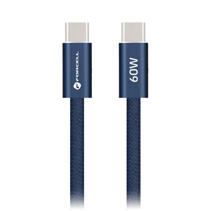 Кабель USB-C – USB-C Forcell F-Energy QC4.0 PD 3A 60W Cafule Color 1,2 m ACYH23 темно-синий