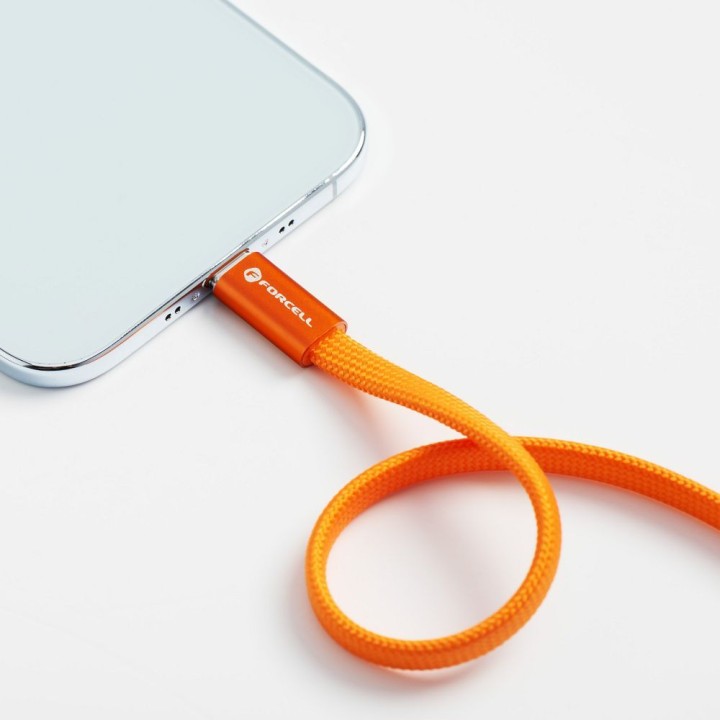 USB-C to USB-C cable Forcell F-Energy QC4.0 PD 3A 60W Cafule Flat 1,2 m CCFN23 orange