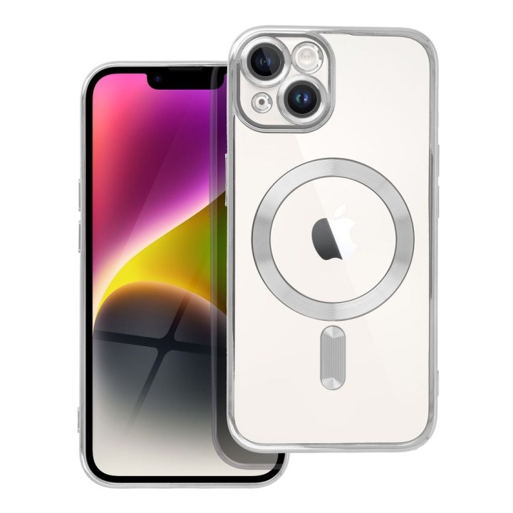Case for iPhone 14 Electro Mag Cover MagSafe compatible silver