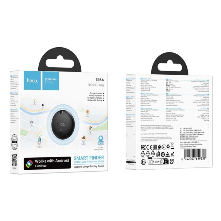 Lokalizator сумісний з Google Find My Device Hoco E93A чорний