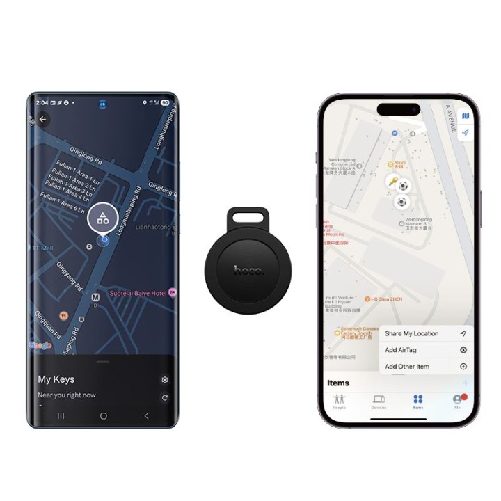 Tracker compatible with Apple Find My and Google Find My Device Hoco E101 black